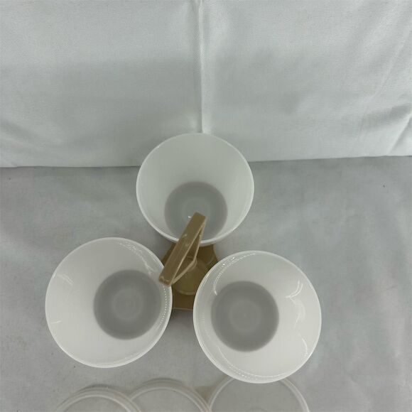 Vintage Tupperware Condiment Caddy 7 Pc Set Almond & White Retro Kitchen - Picture 2 of 6